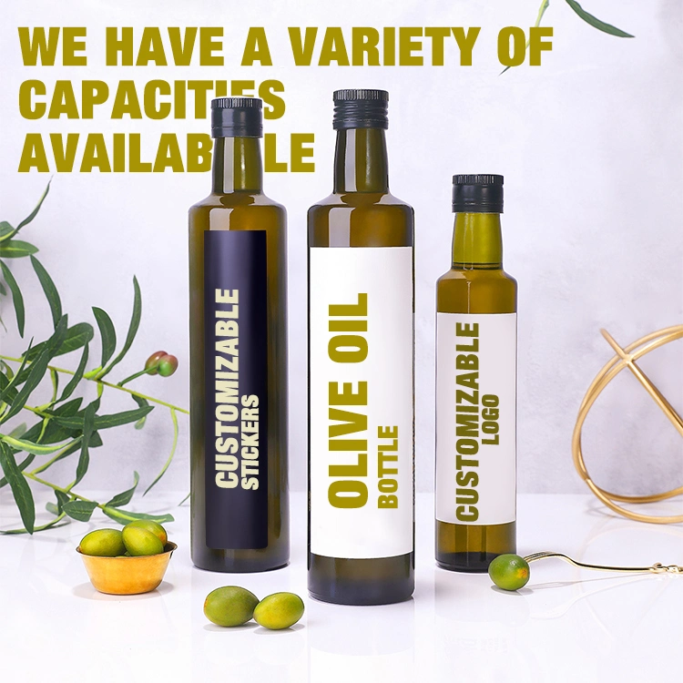 High Quality 750ml 1000ml Kitchen Square Vinegar Glass Olive Oil Bottles