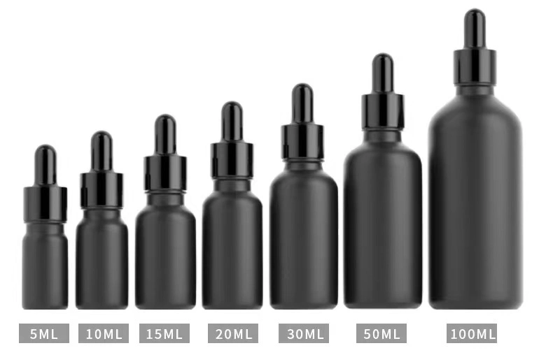 Hot Sale 20ml Round Shoulder Glass Dropper Bottle Small 20 Ml Frosted Glass Essential Oil Bottle with Dropper Serum Oil Bottle