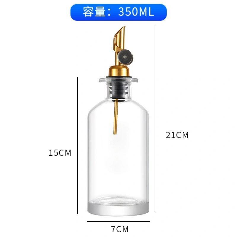 Automati Oiler Cruet Transparent 350ml 500ml Olive Oil and Vinegar Dispenser Clear Glass Mouthwash Dispenser Bottle for Kitchen