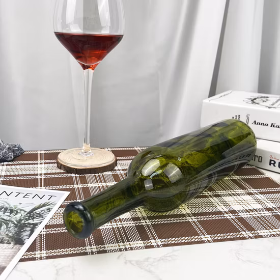 Bordeaux 750ml Wine Glass Bottle Green Glass Bottle for Red Wine Olive Oil Bottle