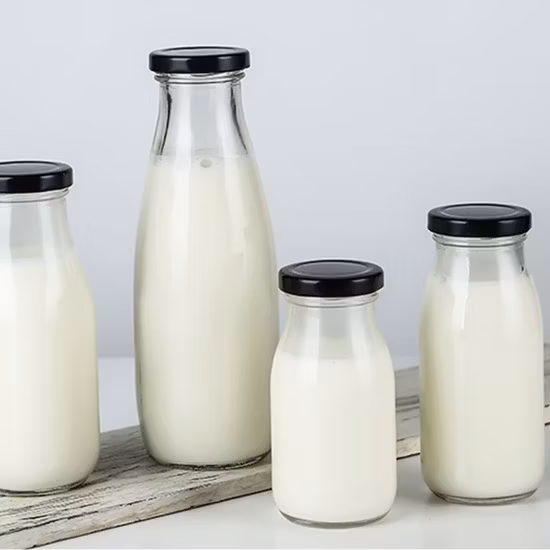 200ml 250ml 500ml 1 Liter Glass Beverage Bottles Wholesale Empty Milk Juice Bottles Glass Milk Bottle