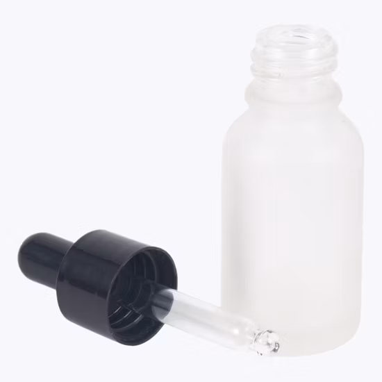 Luxury Pure Black Raw Material Essential Oil Bottle Cosmetic Packaging Glass Bottle with Dropper