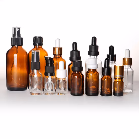 20% off Wholesale Cosmetic Packaging Amber Glass Bottle 30ml with Glass Dropper for Essential Oil